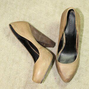 Trouve Tristen Wm Size 8.5M Brown Taupe 5.25" Stacked Cone Heels